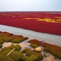 红海滩风景区(红海滩风景区——蓝天碧海亲近自然的天堂)